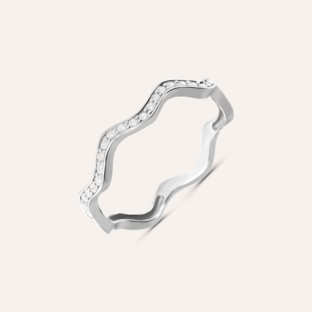 Anello Semi-eternity Silver Shine Argento Rodiato Cubic Zirconia