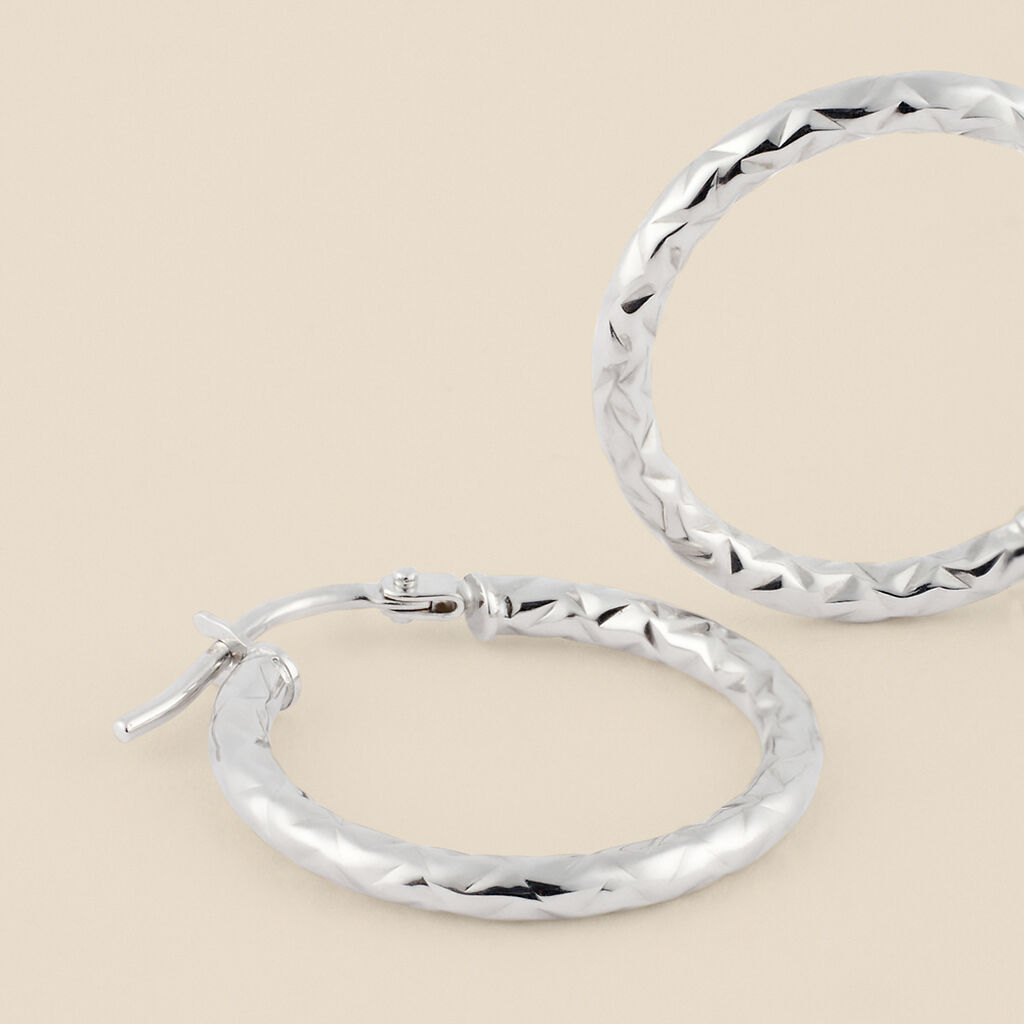 Orecchini A Cerchio Toujours Oro Bianco - Orecchini a Cerchio Donna | Stroili