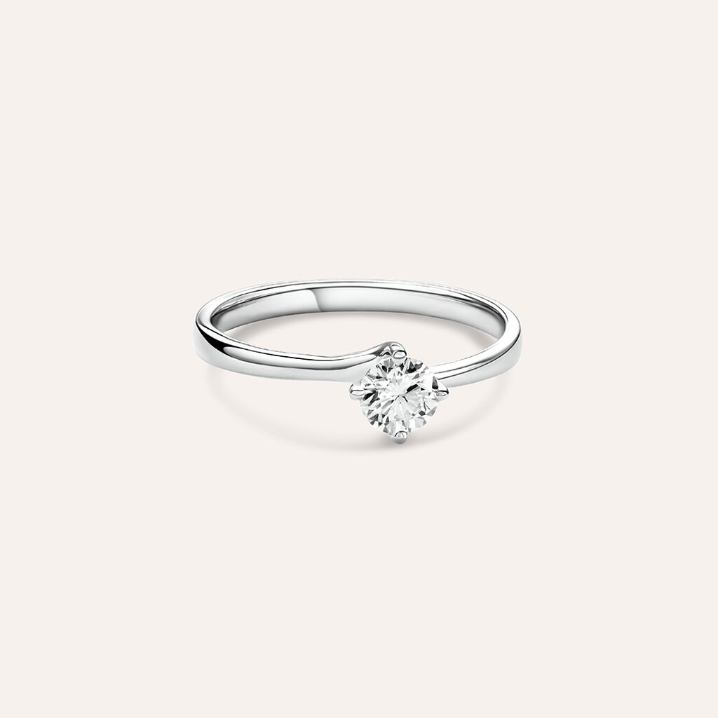 Anello Solitario Valentino Diamade Oro Bianco Diamante Lab-Grown - Anelli con Pietre Donna | Stroili