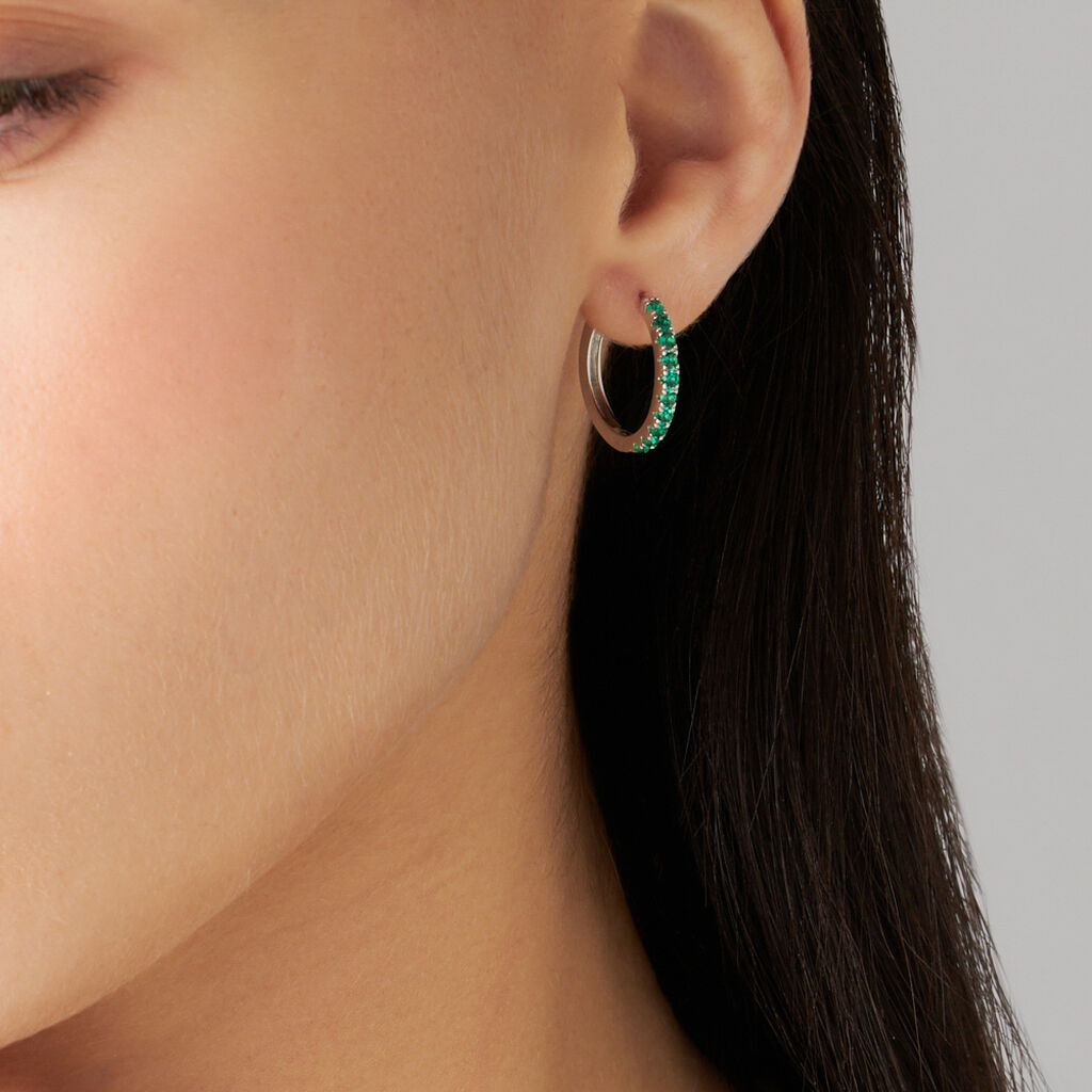 Orecchini A Cerchio Silver Rainbow Argento Rodiato Cubic Zirconia