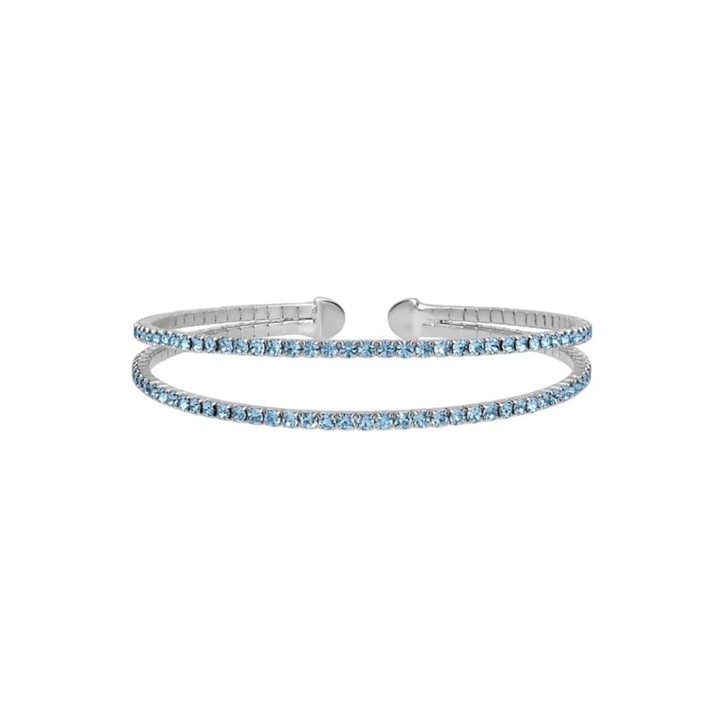 Bracciale bangle in metallo rodiato e cristalli - Bracciali Donna | Stroili