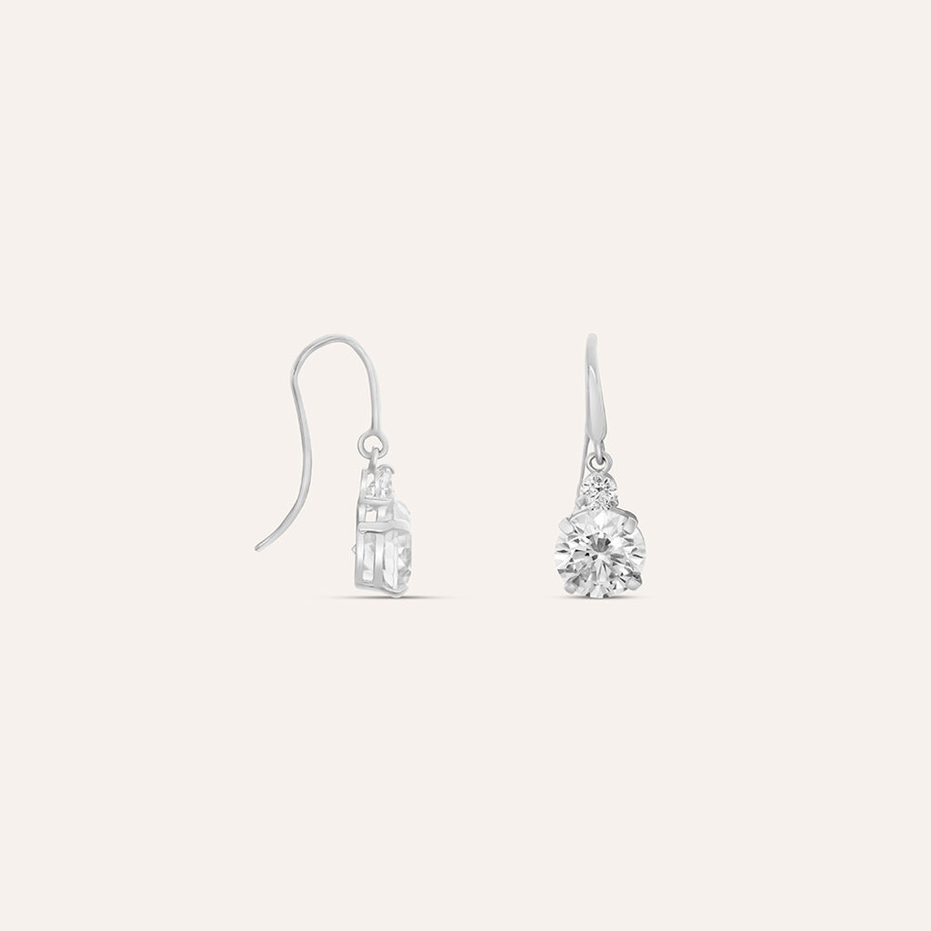 Orecchini Lobo Punto Luce Claire Oro Bianco Cubic Zirconia - Orecchini a Lobo Donna | Stroili