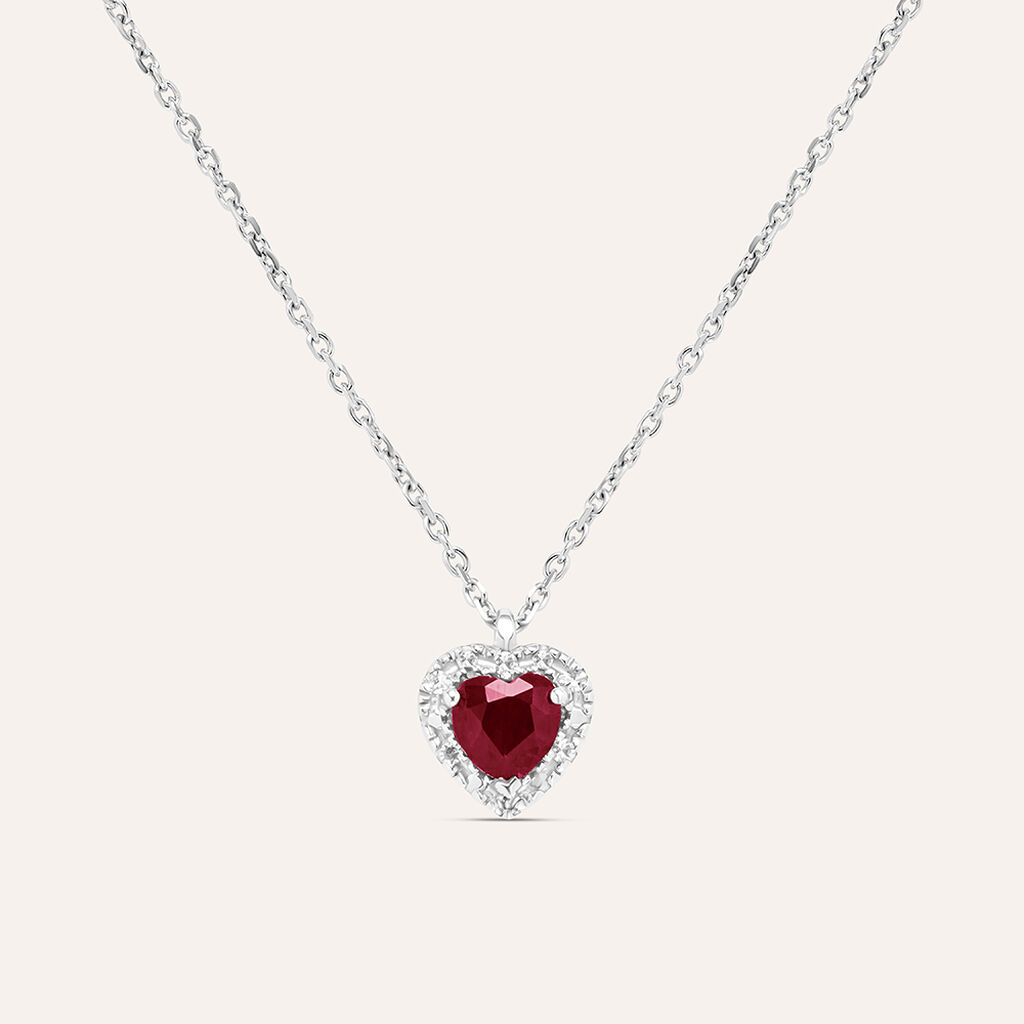 Collana Charlotte Oro Bianco Rubino Diamante - Collane Donna | Stroili