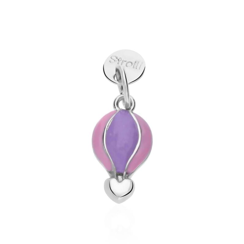 Charm mongolfiera in argento rodiato e smalto - Charms Donna | Stroili