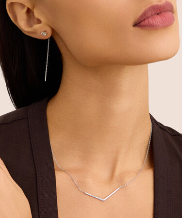 Orecchini Pendenti Punto Luce Silver Elegance Argento Rodiato Cubic Zirconia