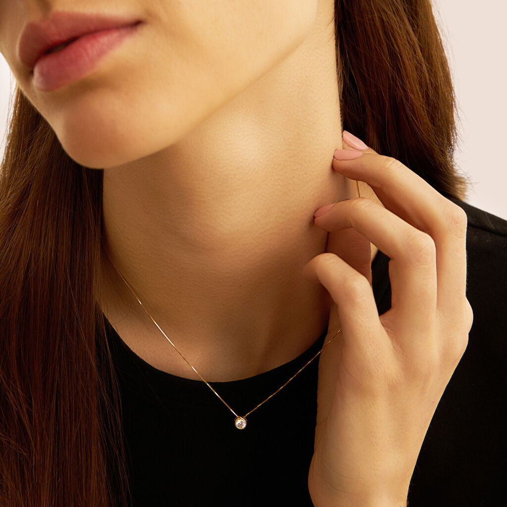 Collana Punto Luce Claire Oro Giallo Cubic Zirconia