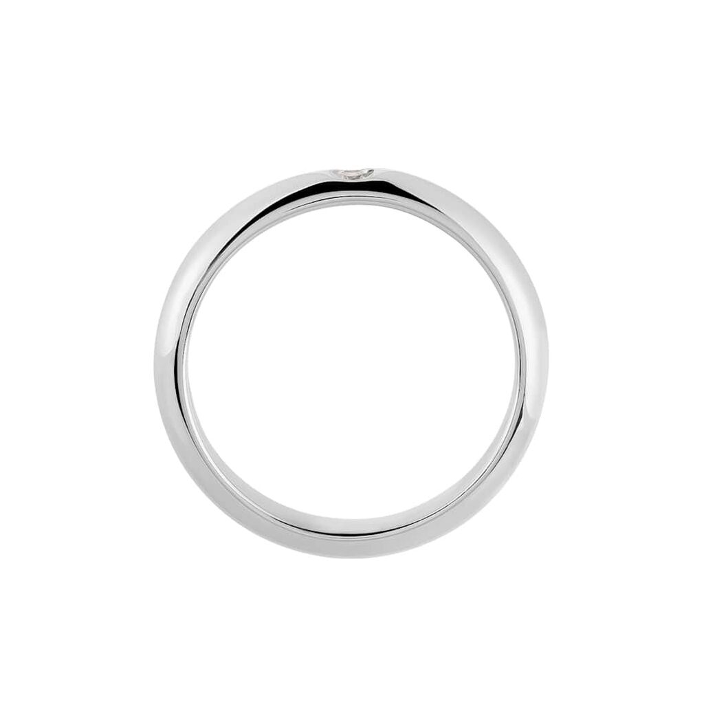 Fede Classica Leggera 3.6 mm Oro Bianco Diamante - Anelli con Incisione Unisex | Stroili