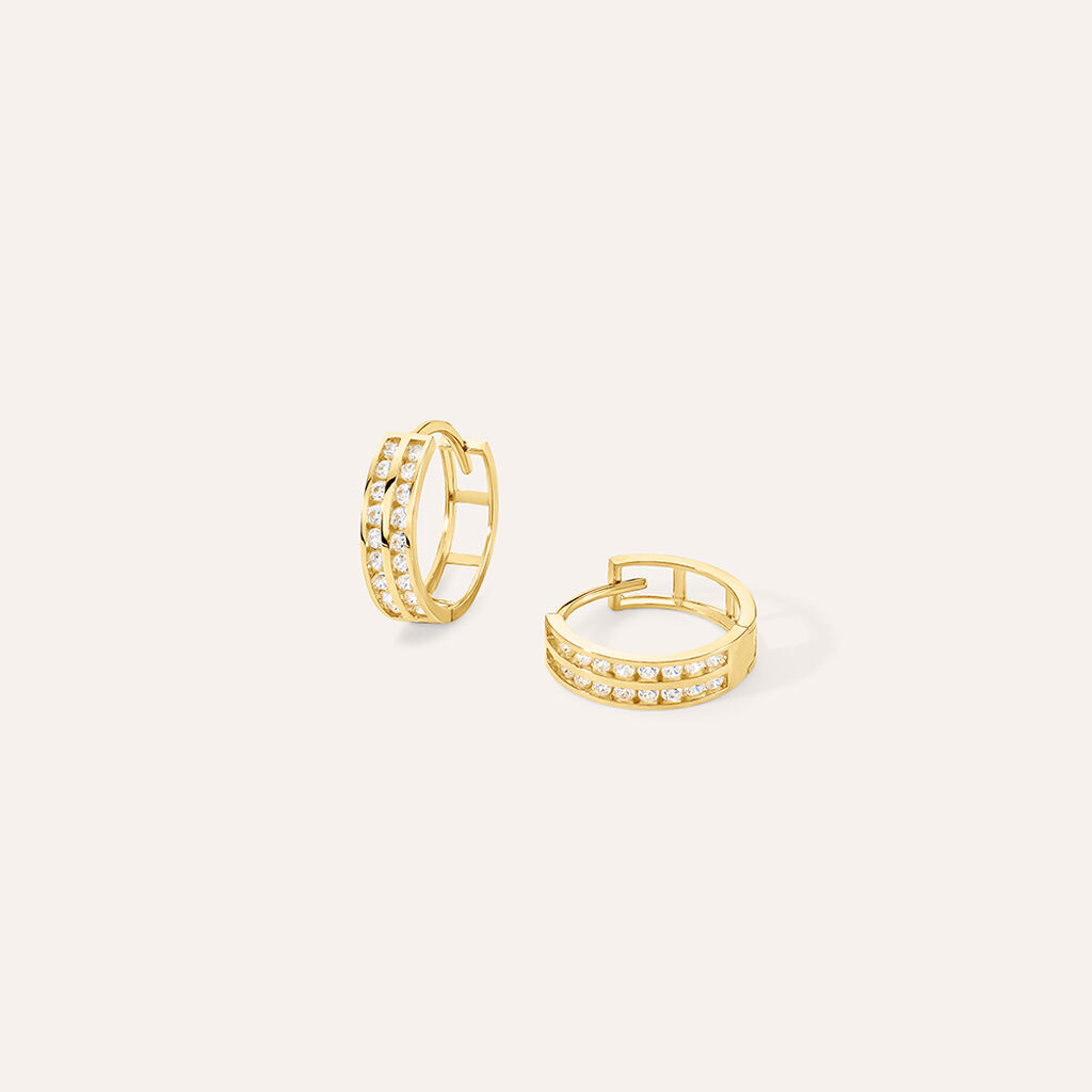 Orecchini A Cerchio Toujours Oro Giallo Cubic Zirconia