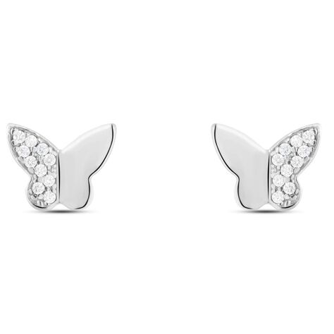 Orecchini Lobo Claire Oro Bianco Cubic Zirconia - Orecchini a Lobo Donna | Stroili
