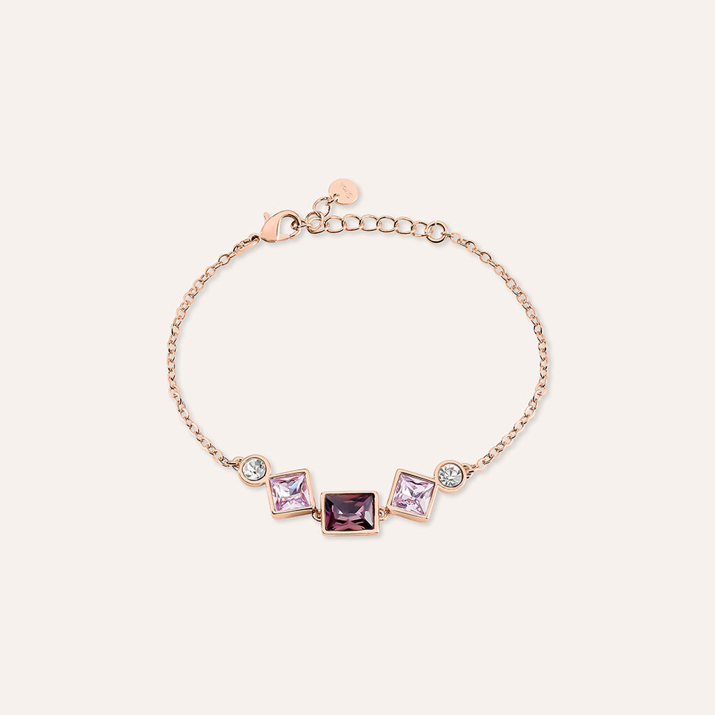 Bracciale Violet Ottone Rosa Cristallo