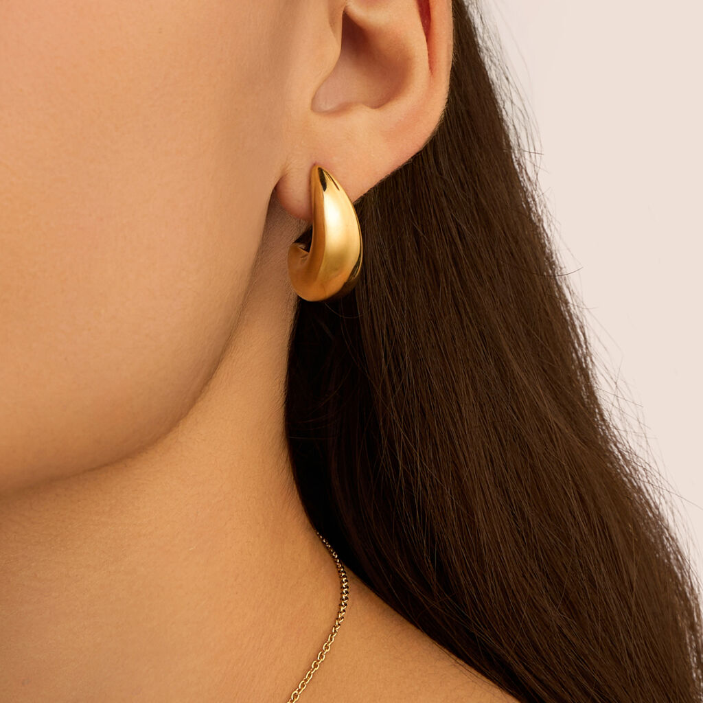 Orecchini Lobo Radiance Acciaio Dorato