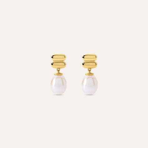 Orecchini Lobo Gabrielle Oro Giallo Perla D'Acqua Dolce - Orecchini a Lobo Donna | Stroili