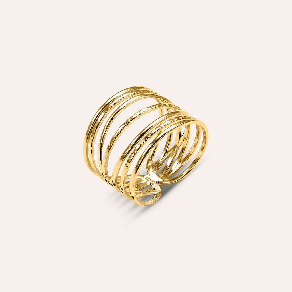 Anello Fascia Lady Code Acciaio Dorato - Anelli Moderni Donna | Stroili