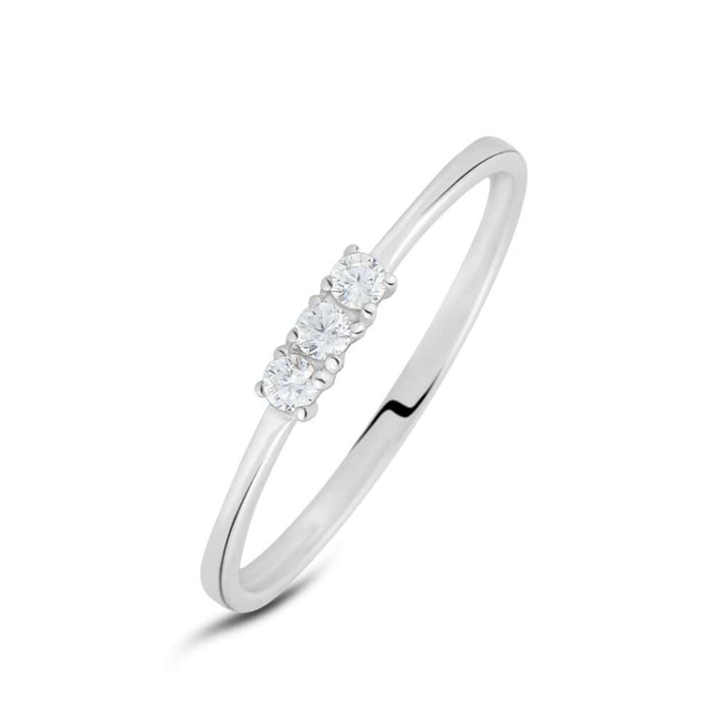 Anello Trilogy Claire Oro Bianco Cubic Zirconia - Anelli con Pietre Donna | Stroili