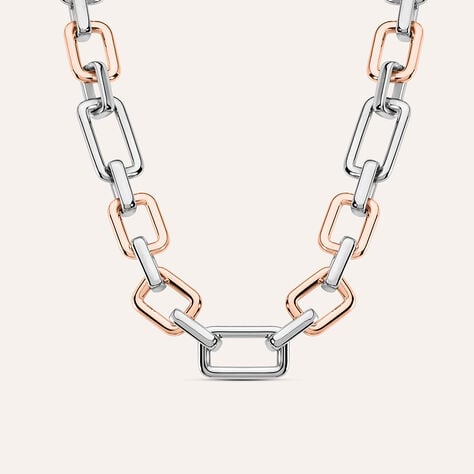 Catena Lady Code Acciaio Bicolore Bianco / Rosa - Collane Catena Donna | Stroili