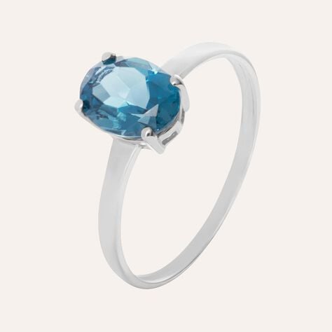 Anello Solitario Amélie Oro Bianco Topazio - Anelli con Pietre Donna | Stroili