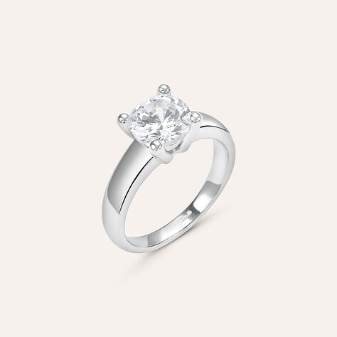 Anello Solitario Silver Elegance Argento Rodiato Cubic Zirconia - Anelli con Pietre Donna | Stroili
