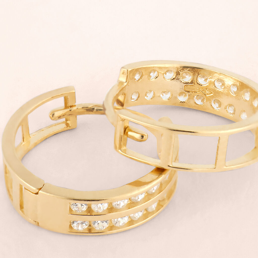 Orecchini A Cerchio Toujours Oro Giallo Cubic Zirconia