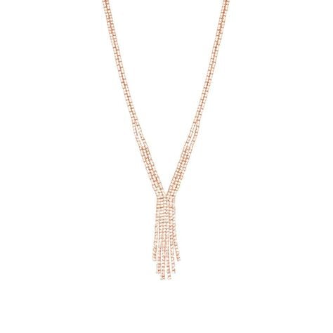 Collana in metallo rosato con multifili con strass - Collane Donna | Stroili