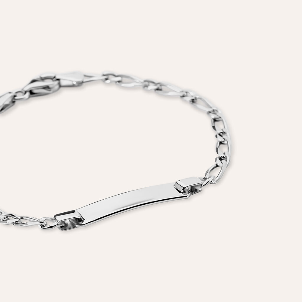 Bracciale Con Targhetta Silver Baby Argento Rodiato