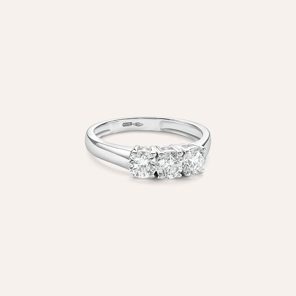 Anello Trilogy Diamade Oro Bianco Diamante Lab-Grown - Anelli con Pietre Donna | Stroili