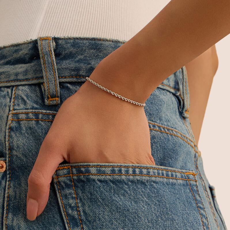 Bracciale Catena Colette Oro Bianco - Bracciali Donna | Stroili
