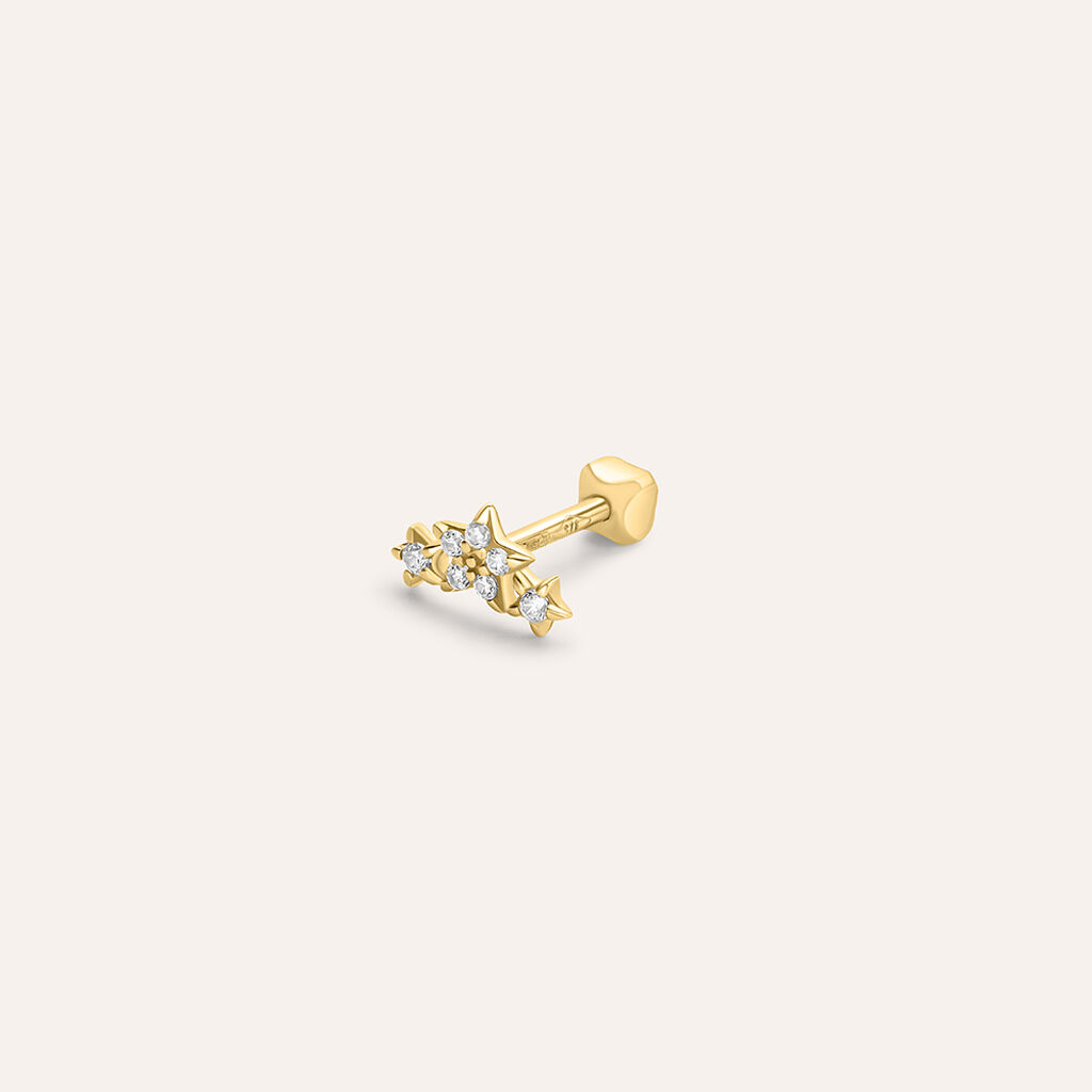 Piercing Orecchio Tragus Helix Conch Bon Ton Oro Giallo Cubic Zirconia