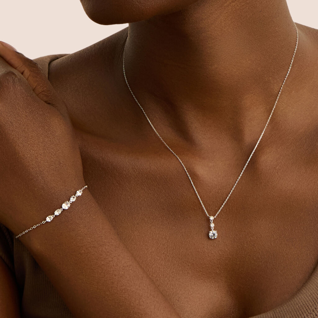 Collana Claire Oro Bianco Cubic Zirconia