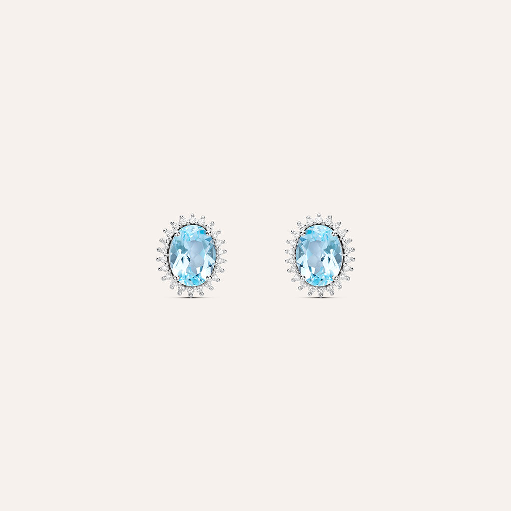 Orecchini Lobo Amélie Oro Bianco Topazio Cubic Zirconia - Orecchini a Lobo Donna | Stroili