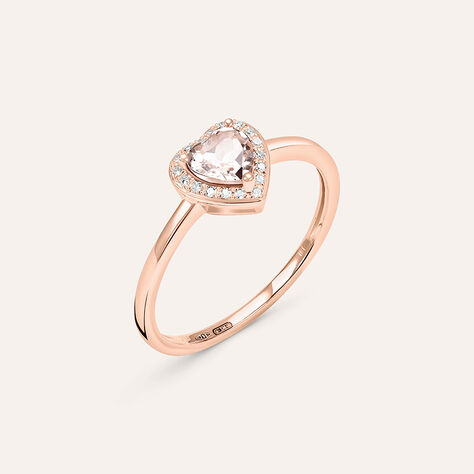 Anello Solitario Jasmine Oro Rosa Morganite Diamante - Anelli con Pietre Donna | Stroili