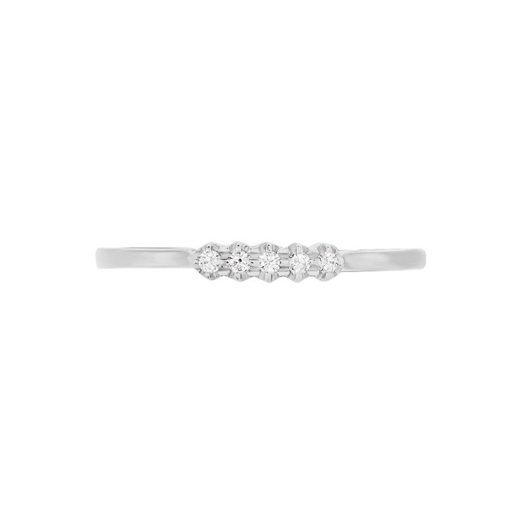Anello riviere in oro bianco con diamanti 0.05ct - Anelli 18 Carati Donna | Stroili