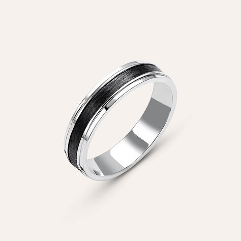 Fede Classica Carbonio 4.5 mm Oro Bianco - Anelli con Incisione Uomo | Stroili