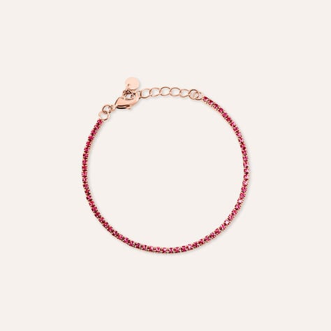 Bracciale Tennis Romantic Shine Metallo Rosa Cristallo - Bracciali Tennis Donna | Stroili