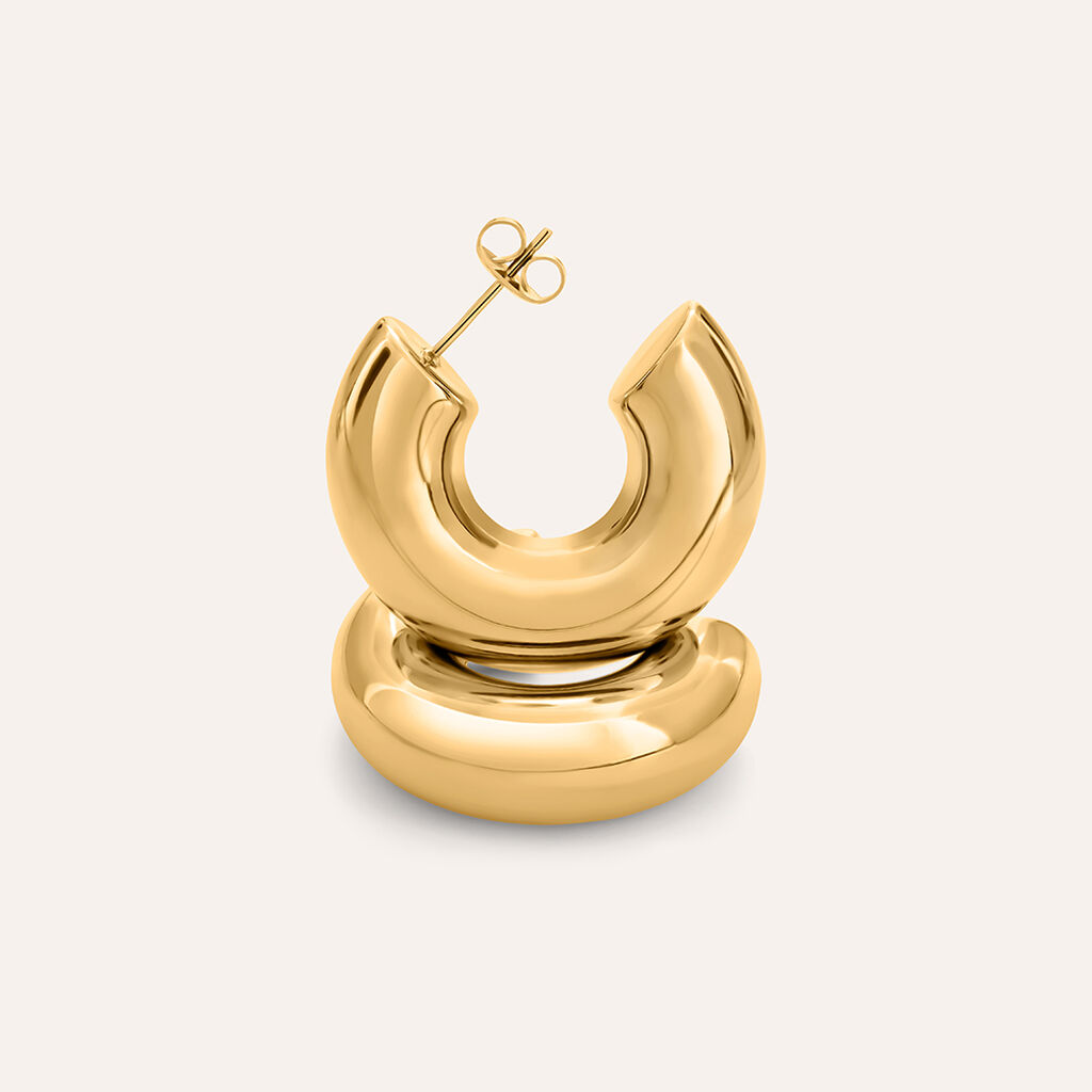 Orecchini A Cerchio Radiance Acciaio Dorato