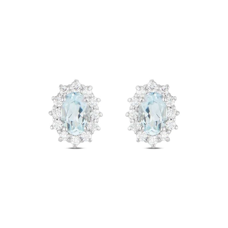 Orecchini Lobo Acquamarina Oro Bianco Acquamarina Diamante - Orecchini a Lobo Donna | Stroili