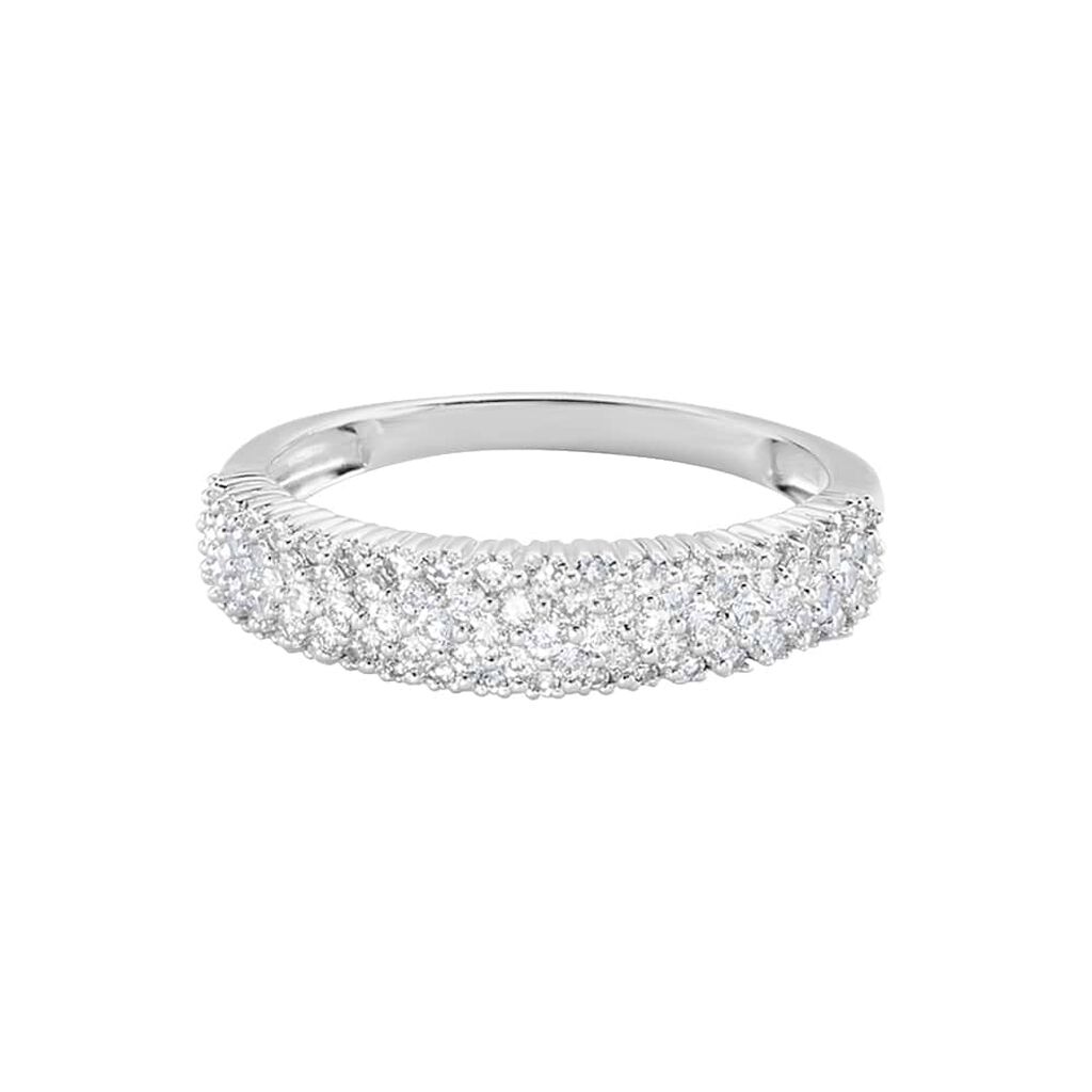 Anello Fascia Sophia Oro Bianco Diamante - Anelli a Fascia Larga Donna | Stroili