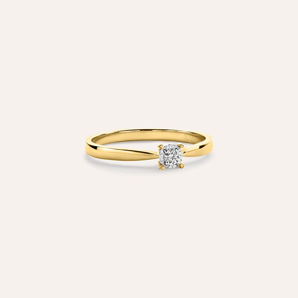 Anello Solitario Diamotion Oro Giallo Diamante - Anelli con Pietre Donna | Stroili