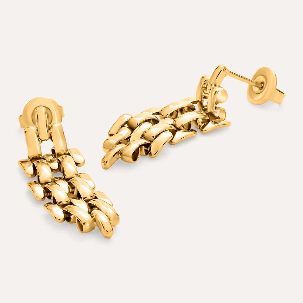 Orecchini Pendenti Panther Chain Lady Code Acciaio Dorato - Orecchini Pendenti Donna | Stroili