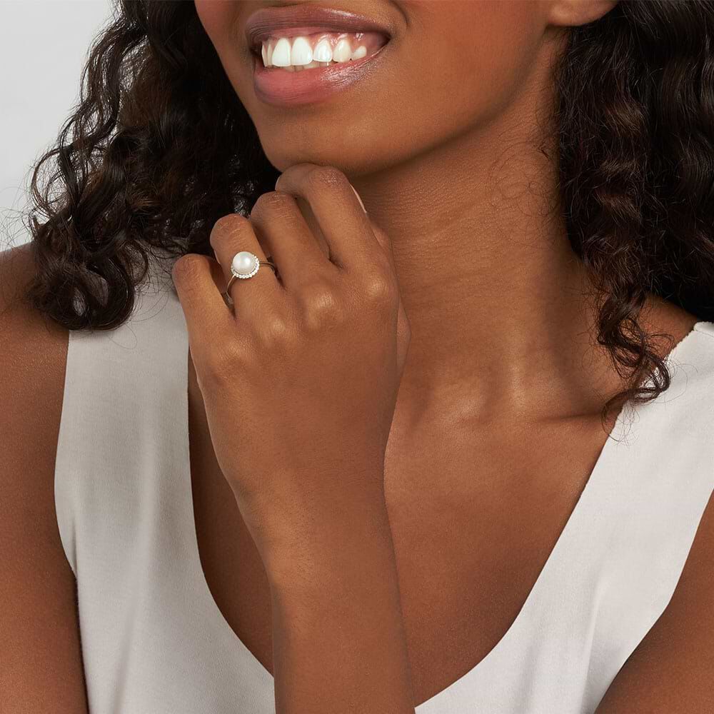 Anello Fantasia Silver Pearls Argento Rodiato Perla sintentica