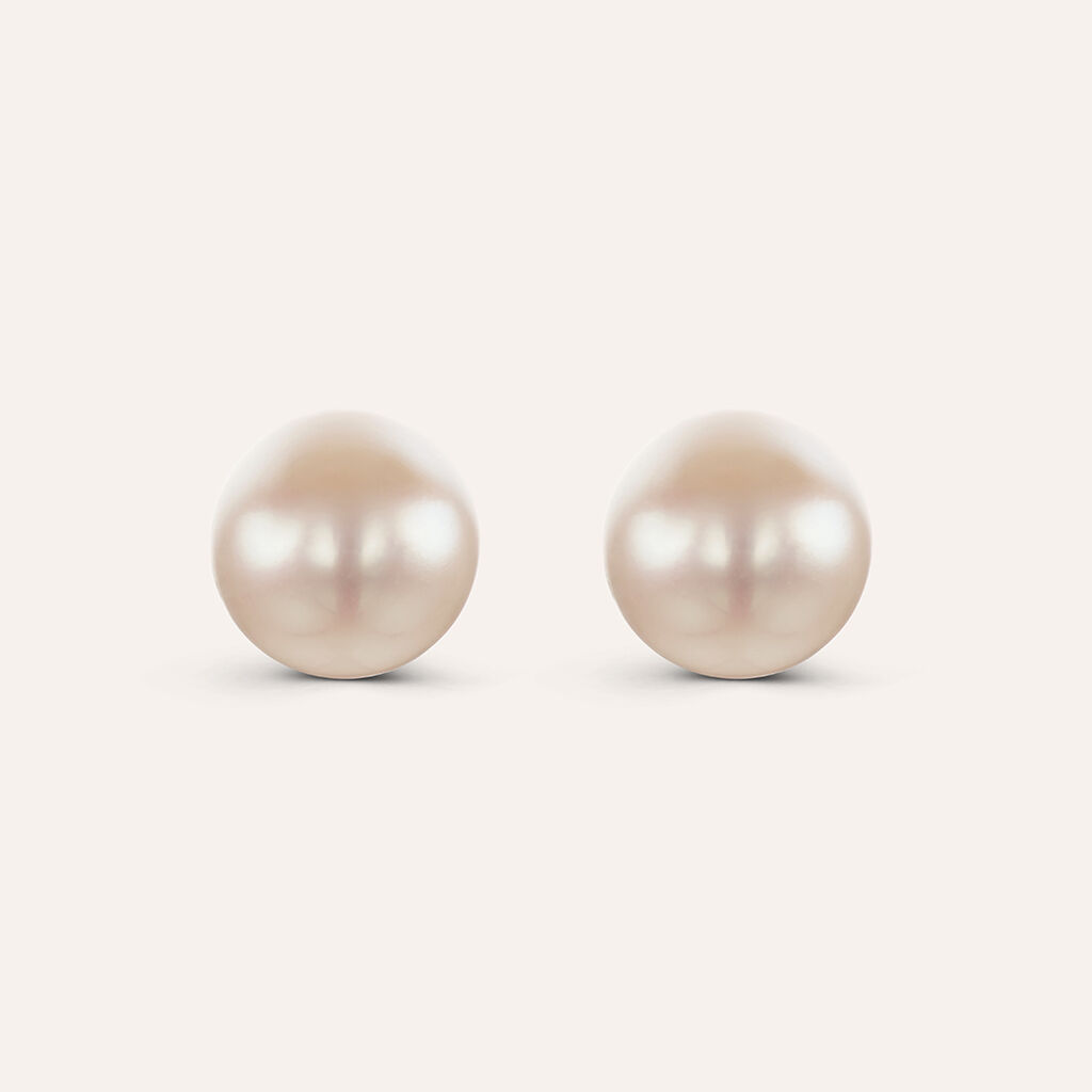 Orecchini Lobo Gabrielle Oro Bianco Perla D'Acqua Dolce - Orecchini a Lobo Donna | Stroili