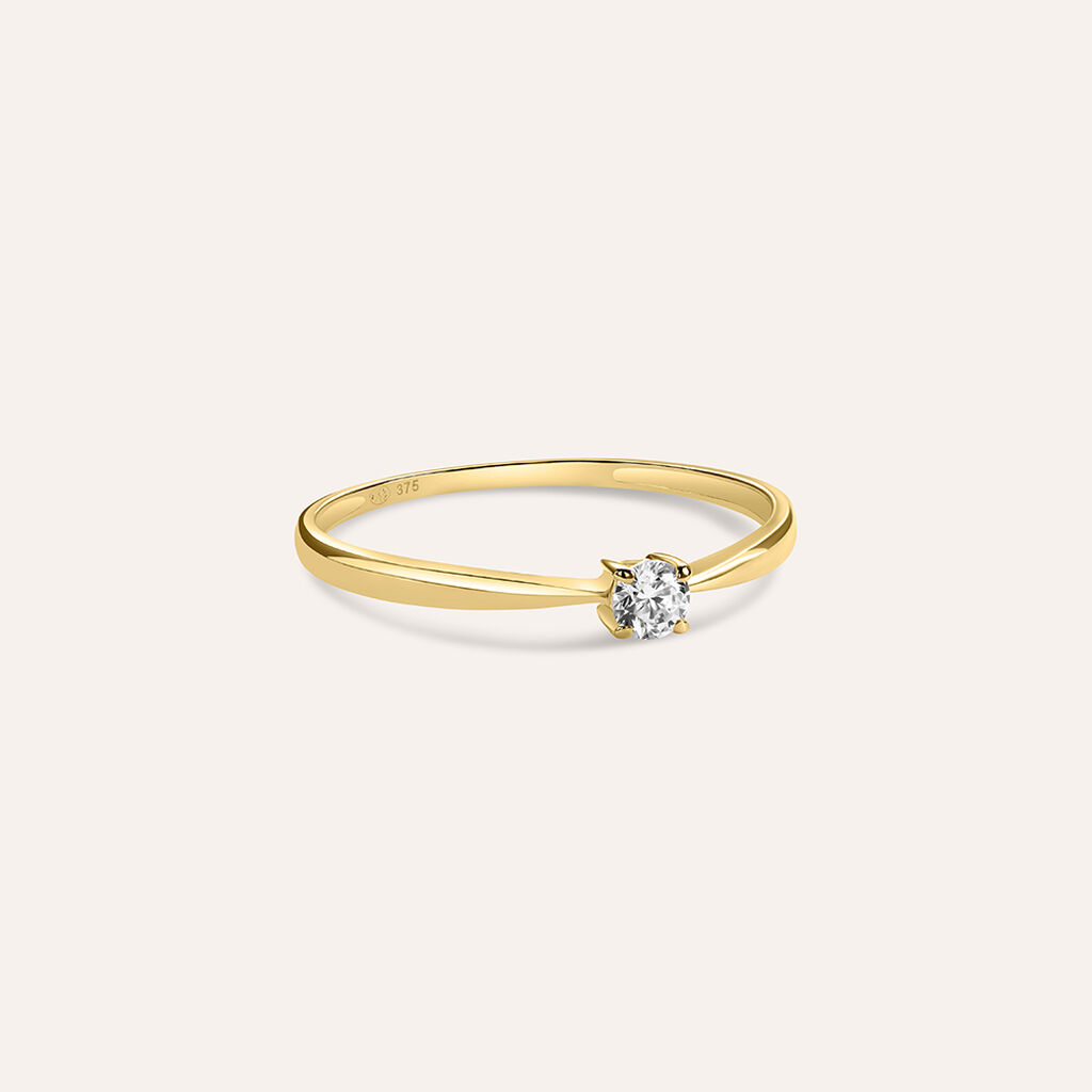 Anello Solitario Claire Oro Giallo Cubic Zirconia - Anelli con Pietre Donna | Stroili