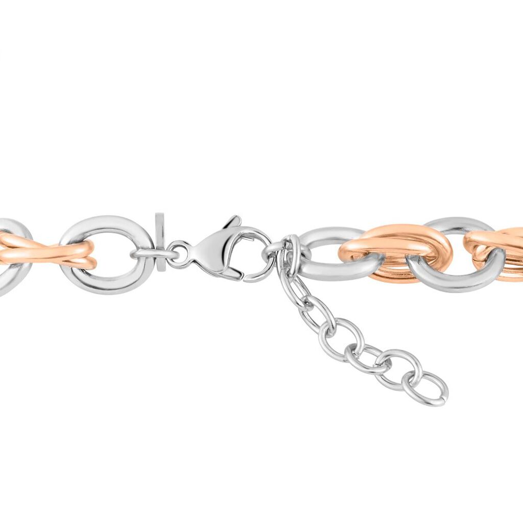 Bracciale Catena Lady Code Acciaio Bicolore Bianco / Rosa - Bracciali Intrecciati Donna | Stroili