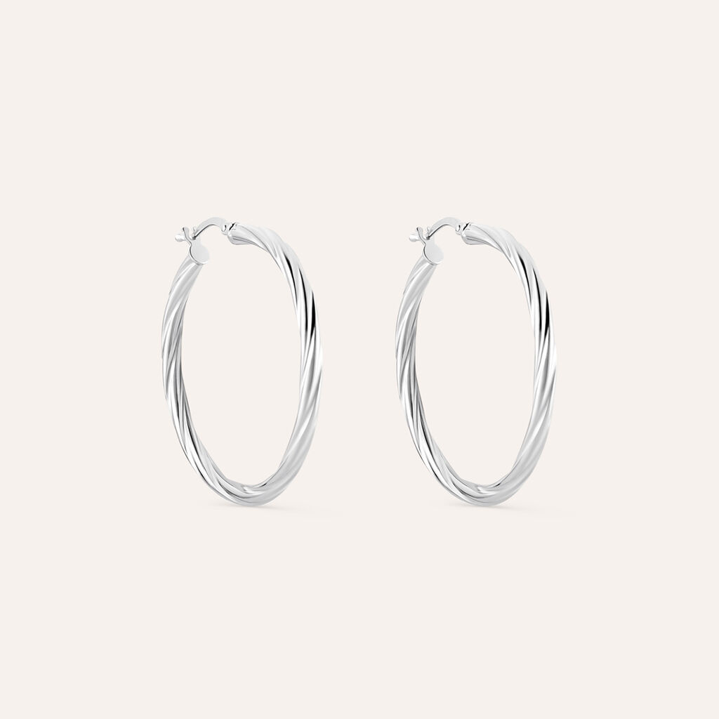 Orecchini A Cerchio Silver Collection Argento Rodiato