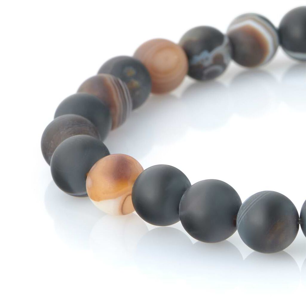 Bracciale elastico con pietre e acciaio multicolore