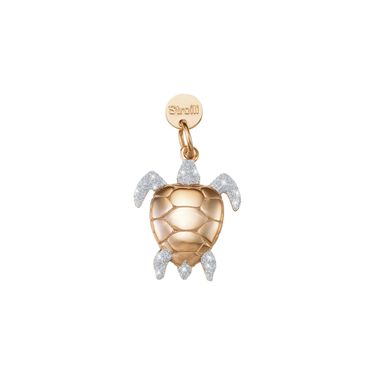 Charm in argento rosato e glitter