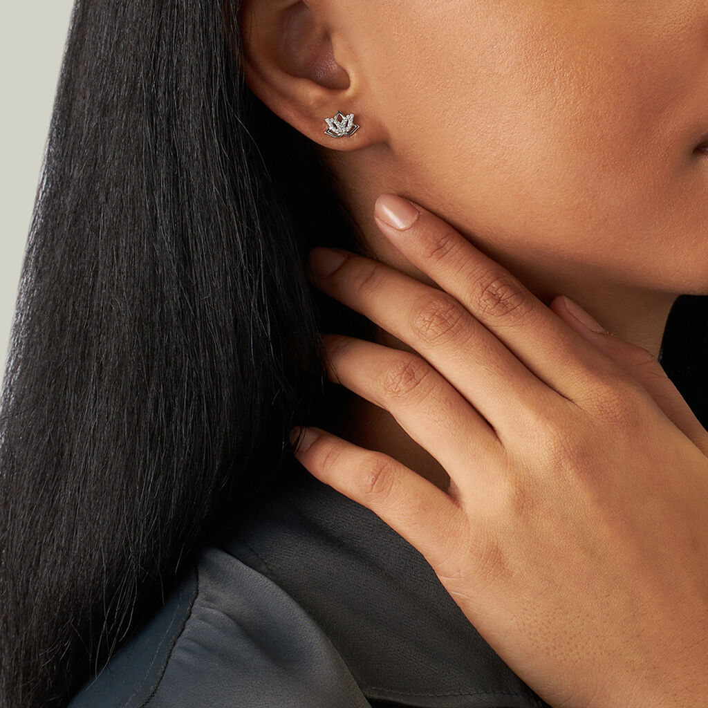 Orecchini Lobo Silver Moments Argento Rodiato Cubic Zirconia