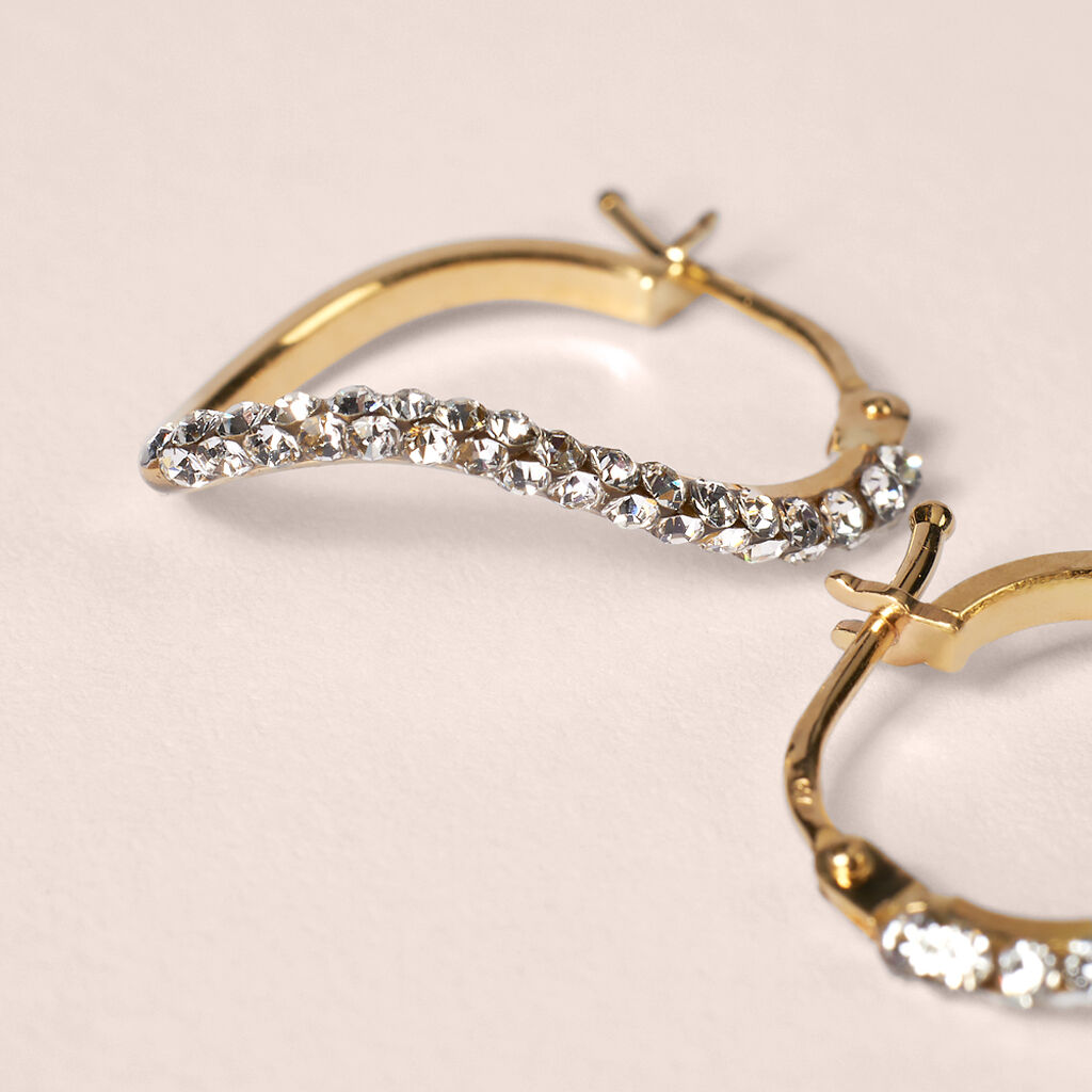 Orecchini A Cerchio Crystal Gold Oro Giallo Cristallo - Orecchini a Cerchio Donna | Stroili