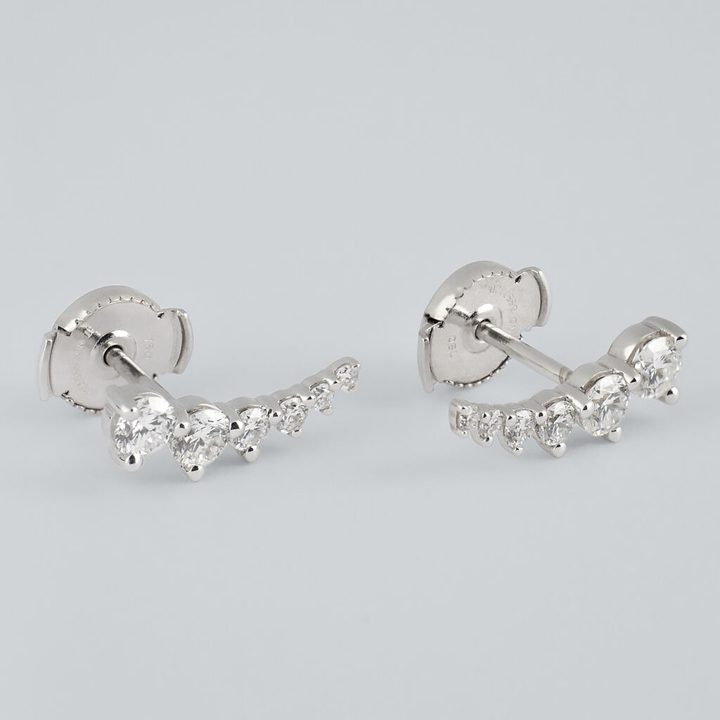 Orecchini Lobo Diamade Oro Bianco Diamante Lab-Grown