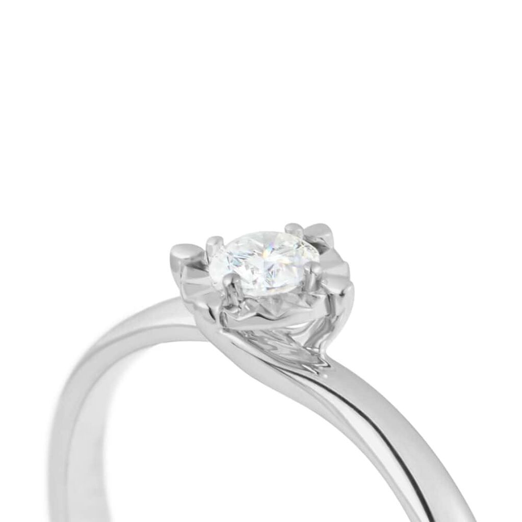 Anello Solitario Valentino Diamotion Oro Bianco Diamante - Anelli con Pietre Donna | Stroili