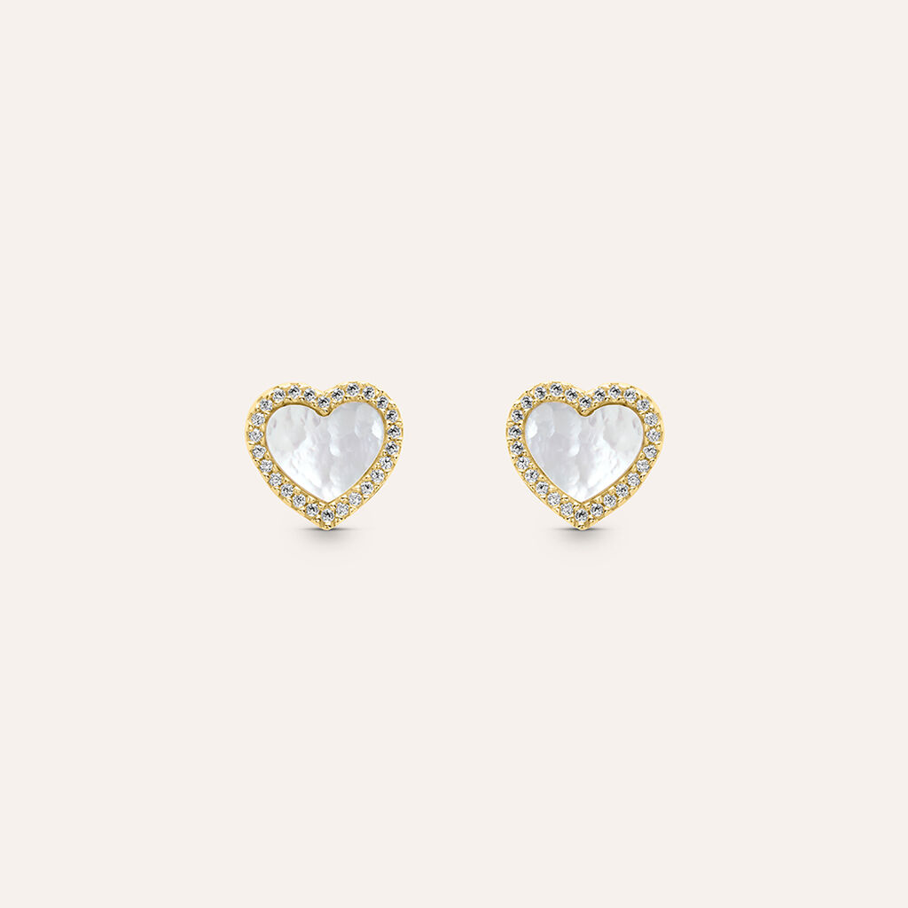 Orecchini Lobo Beverly Oro Giallo Madreperla Cubic Zirconia - Orecchini a Lobo Donna | Stroili